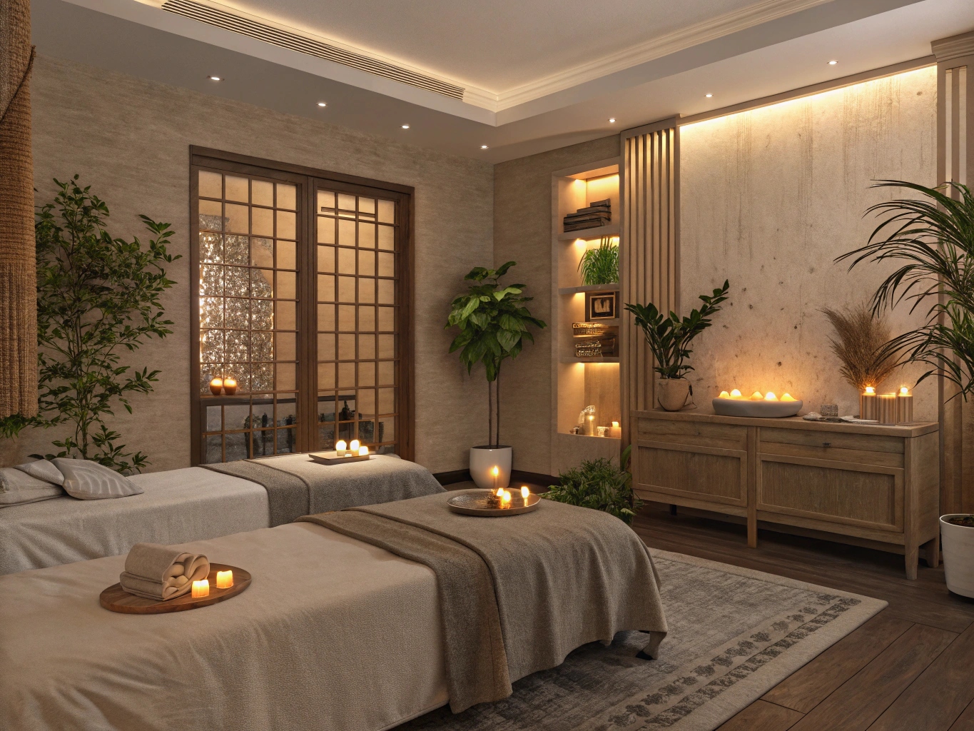 Avkopplande spa-miljö med harmonisk atmosfär